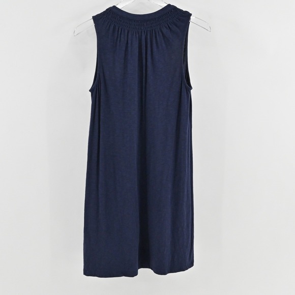 Lilly Pulitzer Navy Blue Essie Dress Size S Sleeveless Smocked Henley Breathable - Picture 3 of 14